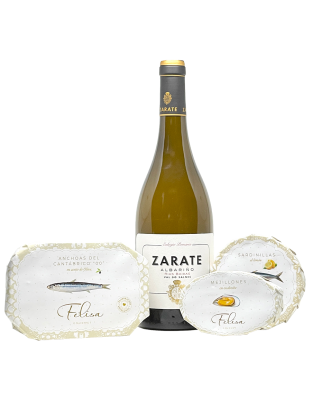 Trío Marino con vino Zárate Albariño - Vinos Packs Conservas y Vino de Bodegas Raventós i Blanc - 1